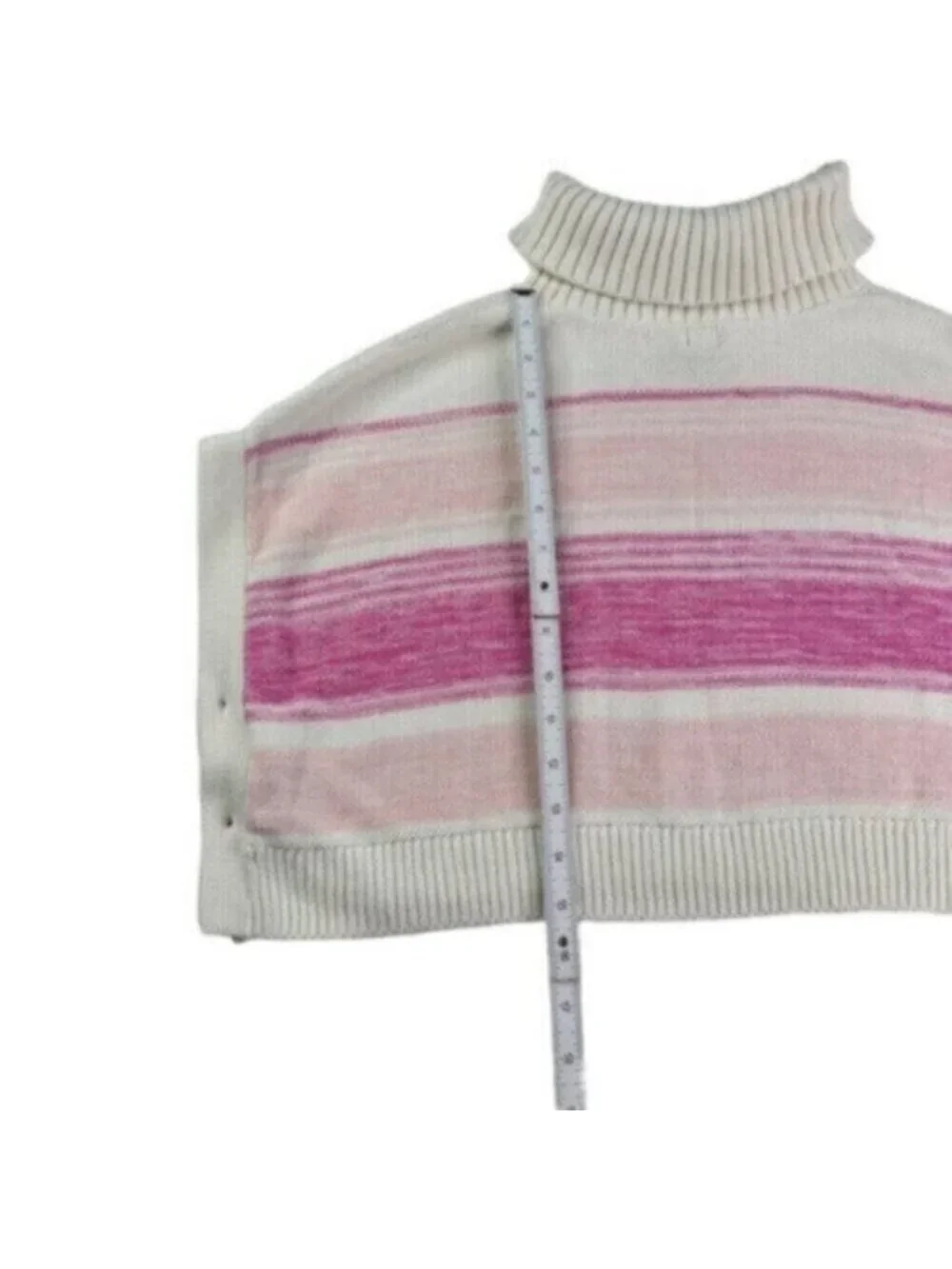Baby GAP | Cream & Pink Stripe Cowl Neck Toddler Girl's Poncho Size 5T